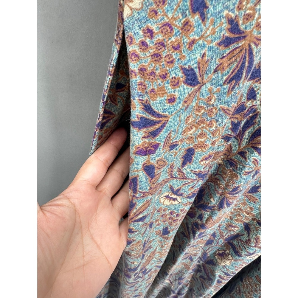 Peruvian Connection Tuscan Floral Dress Bluestone Maxi Small Boho Cottagecore - Picture 6 of 12